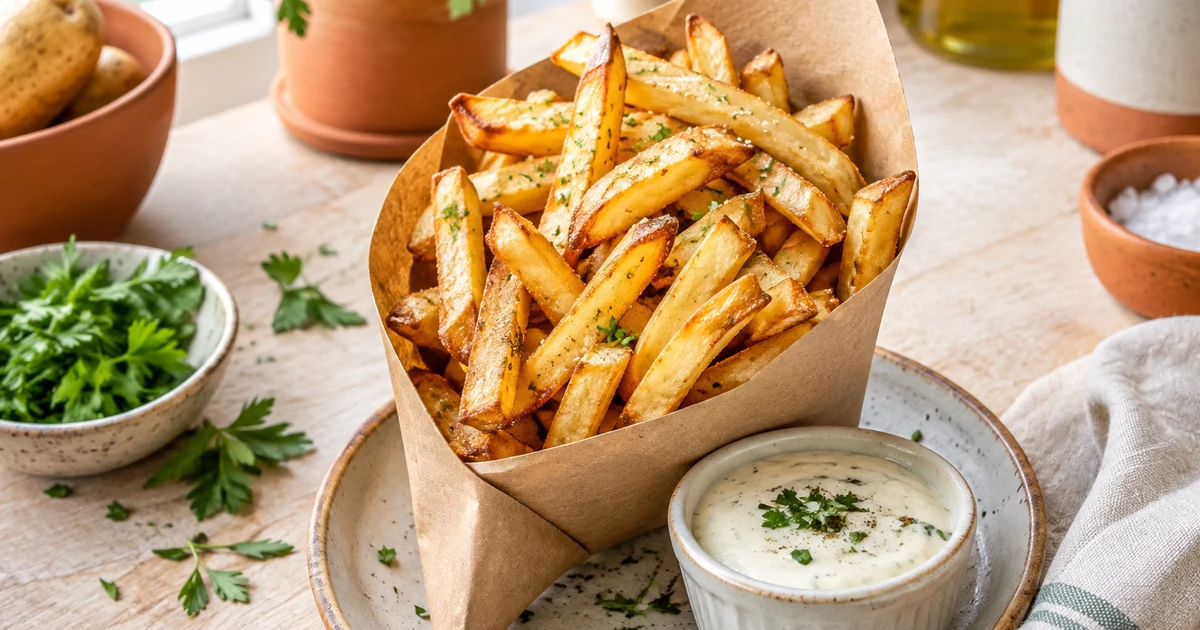 Frites au air fryer : maison, croustillantes, 1 cuillère d’huile
