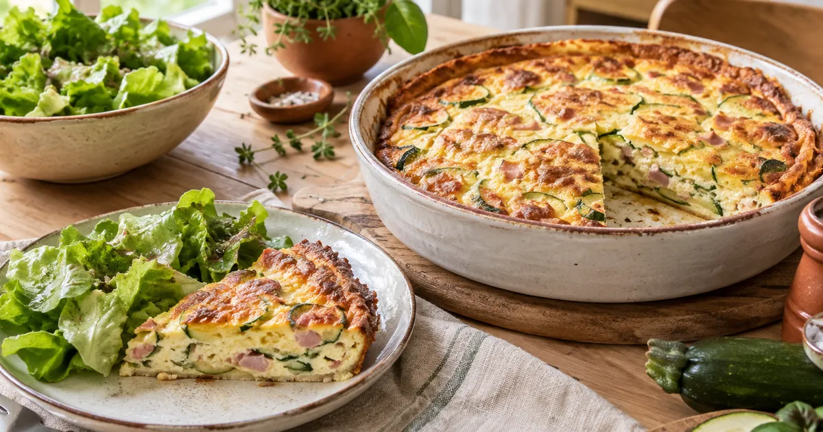 Quiche sans pâte légère (jambon-courgette) + 5 variantes